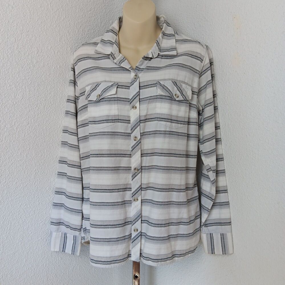 Eddie Bauer Womans Classic Fit Long Sleeve Top Soft 100% Cotton Flannel Sz Large